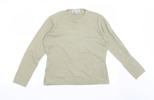 Elvita Womens Green   Pullover Jumper Size S
