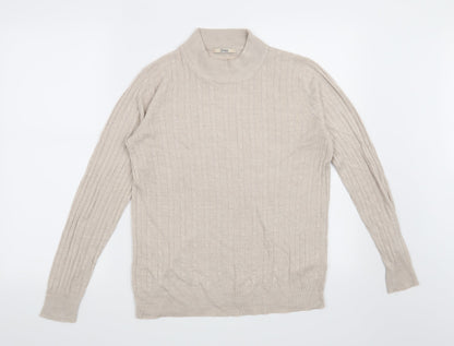 Additional front view of Marks & Spencer women’s beige knit jumper, size UK 8