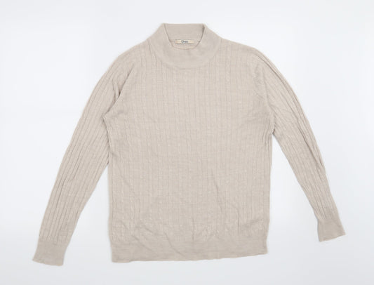 Marks and Spencer Womens Beige  Knit Pullover Jumper Size 8