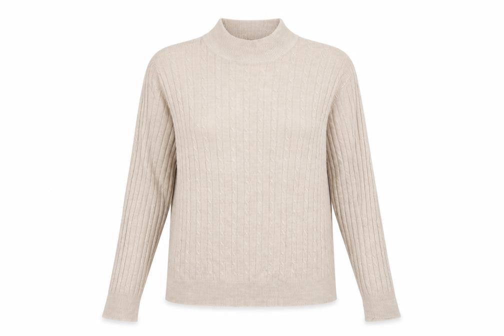 Marks & Spencer Womens Beige  Knit Pullover Jumper Size 8