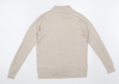 Back view of Marks & Spencer women’s beige knit jumper, size UK 8