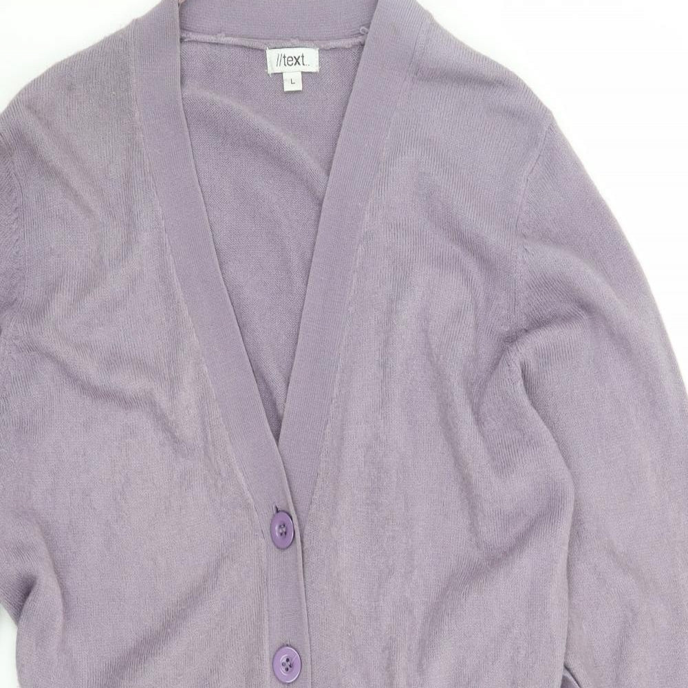 Text Womens Purple   Cardigan Jumper Size L