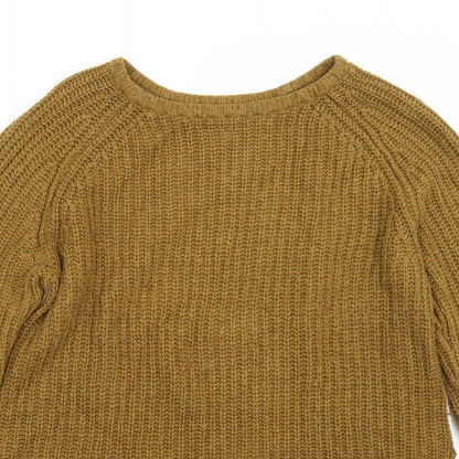 Close-up detail of Bershka women’s brown jumper, size M