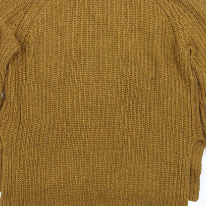 Brand and care label for Bershka women’s brown jumper, size M