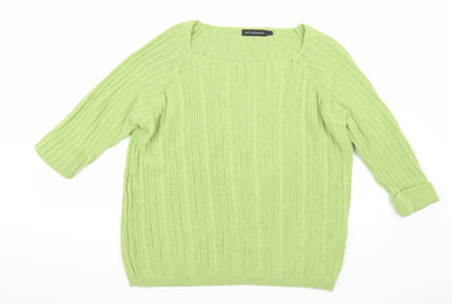 Additional front view of Just Elegance women’s green jumper, size L