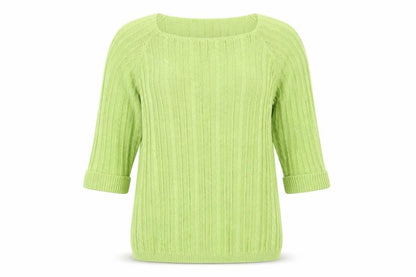 Front view of Just Elegance women’s green jumper, size L