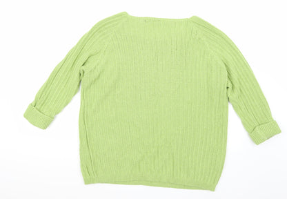 Back view of Just Elegance women’s green jumper, size L