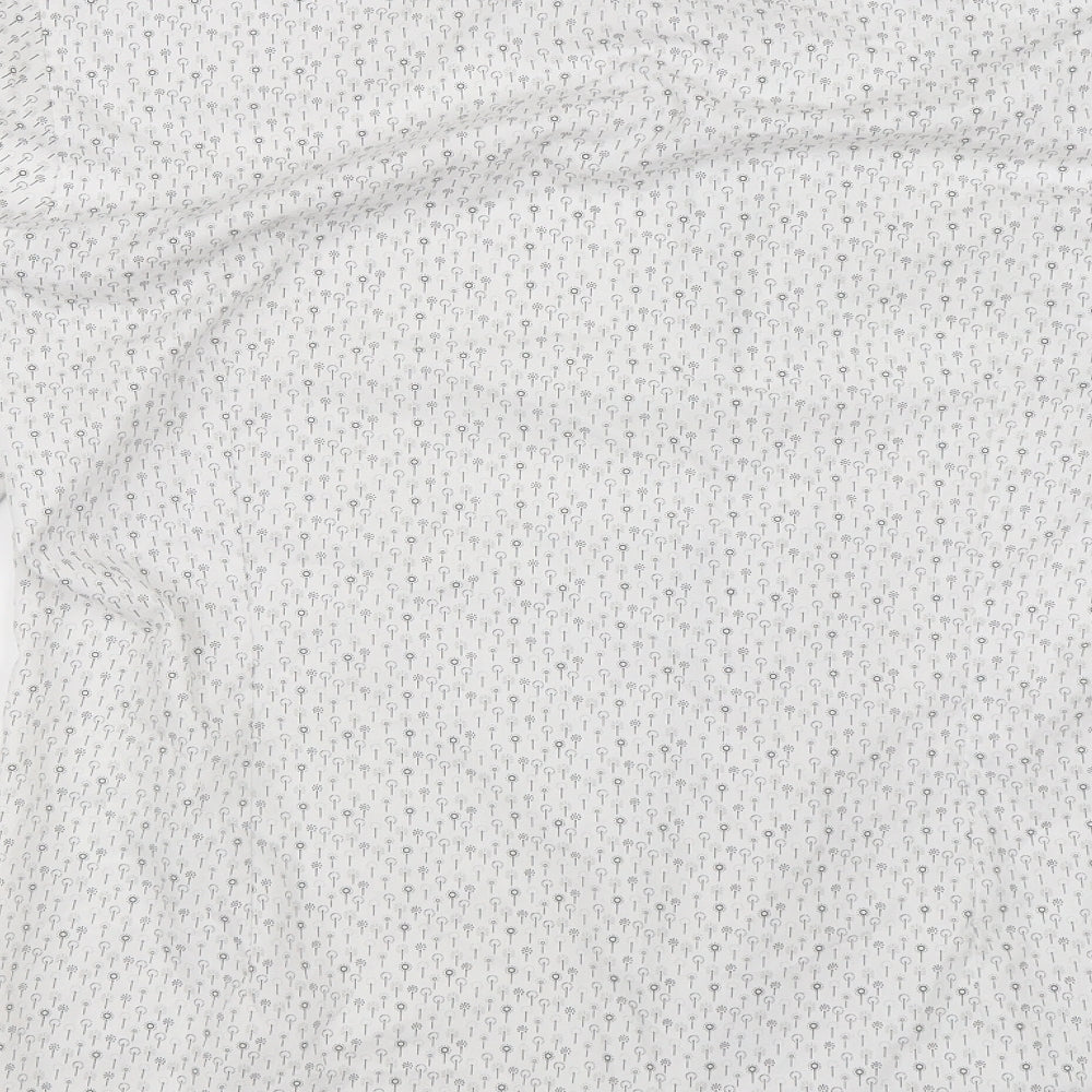 Red Herring Mens White Geometric   Dress Shirt Size 42