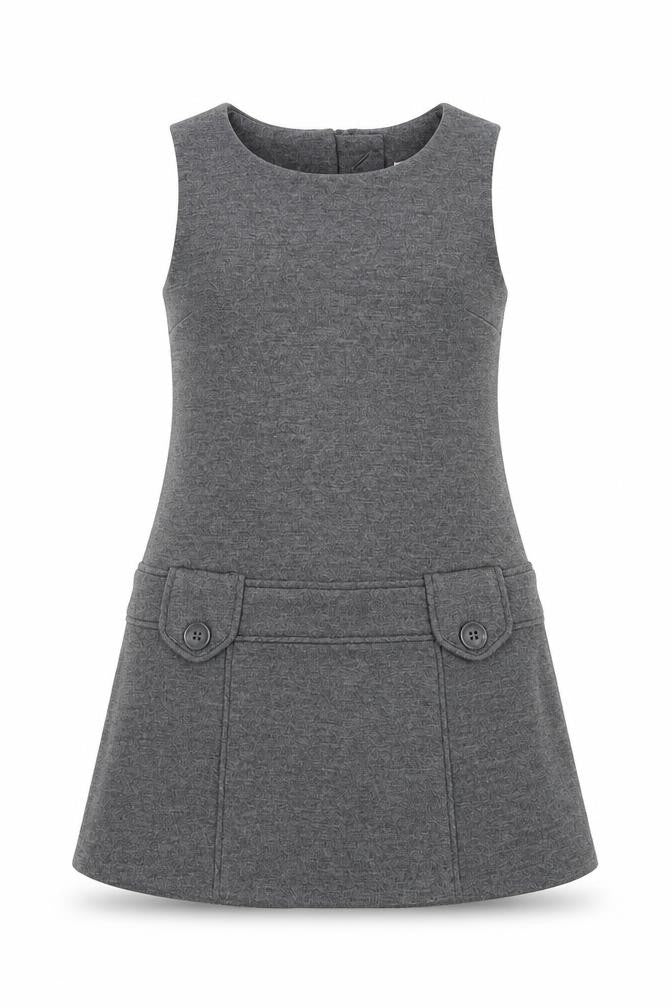 Miss E-vie Girls Grey   Pinafore/Dungaree Dress  Size 3 Years