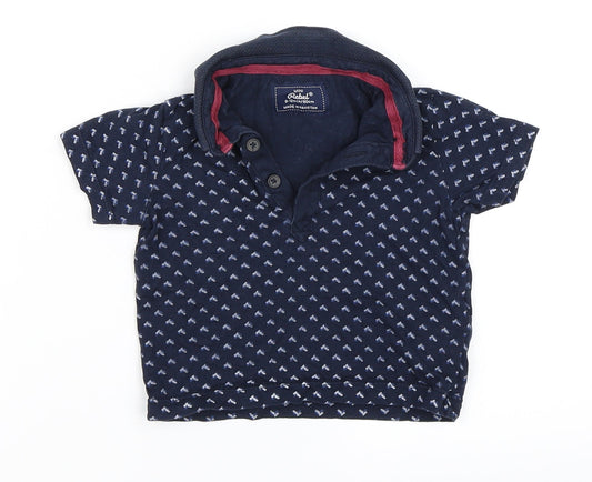 Mini Rebel  Blue Geometric  Basic T-Shirt Size 9-12 Months
