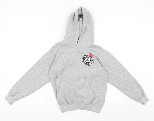 Gildan Girls Grey   Pullover Hoodie Size M
