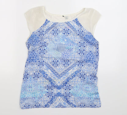 Additional front view of Preworn women’s multicoloured geometric basic tank, size UK 6