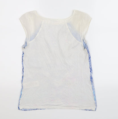 Back view of Preworn women’s multicoloured geometric basic tank, size UK 6