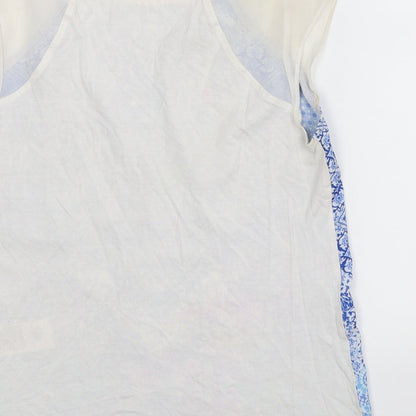 Brand and care label for Preworn women’s multicoloured geometric basic tank, size UK 6