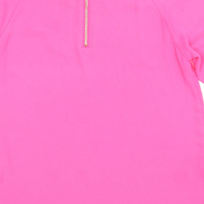 Brand and care label for Atmosphere women’s pink basic blouse, size UK 8