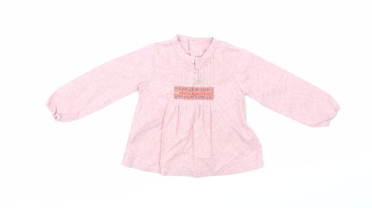 Mothercare Girls Pink   Basic Blouse Size 9-12 Months