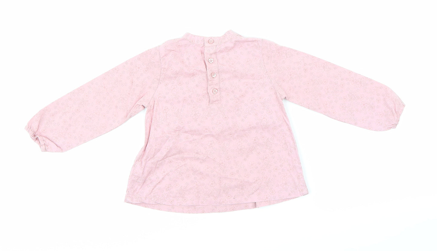 Mothercare Girls Pink   Basic Blouse Size 9-12 Months