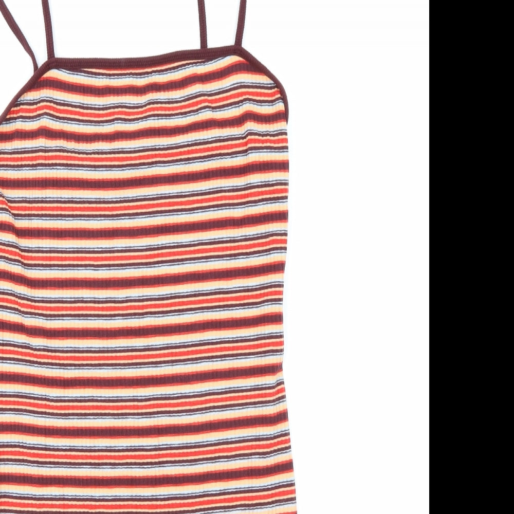 Topshop Womens Multicoloured Striped  Mini  Size 10