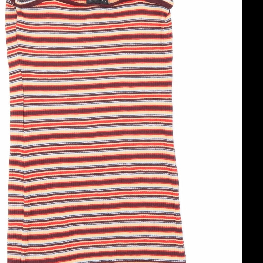Topshop Womens Multicoloured Striped  Mini  Size 10