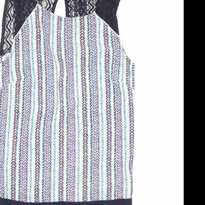 Close-up detail of Charlie women’s blue a-line, size UK 8