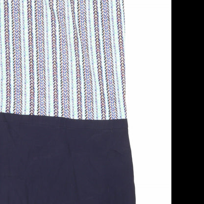 Brand and care label for Charlie women’s blue a-line, size UK 8
