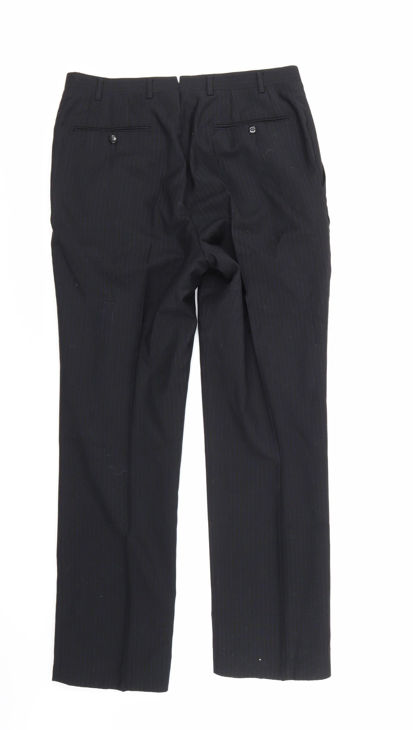Sanremo Mens Blue Striped  Trousers  Size 32 in L29 in