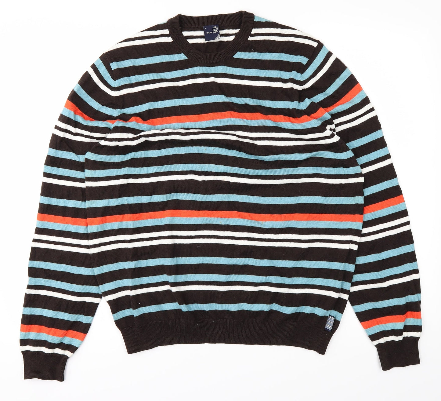 Outrage Mens Multicoloured Striped  Pullover Jumper Size S