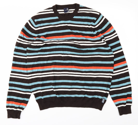 Outrage Mens Multicoloured Striped  Pullover Jumper Size S
