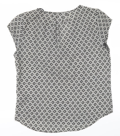 Back view of H&M women’s black basic t-shirt, size UK 8