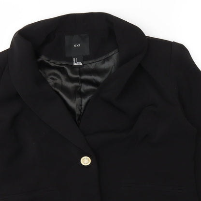 Close-up detail of XXI women’s black jacket, size S