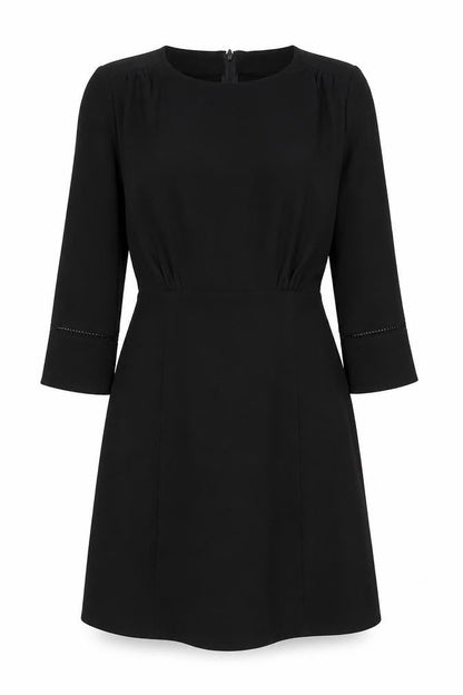 Front view of women’s black a-line, size UK 8