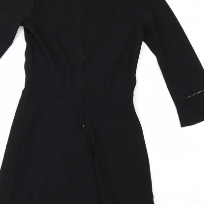 Brand and care label for women’s black a-line, size UK 8