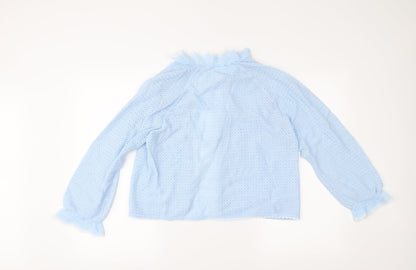 Back view of Debenhams women’s blue cardigan jumper, size UK 10