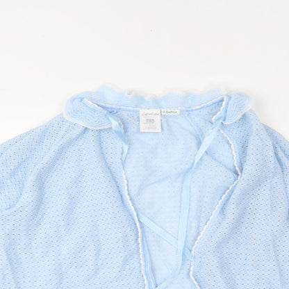 Close-up detail of Debenhams women’s blue cardigan jumper, size UK 10