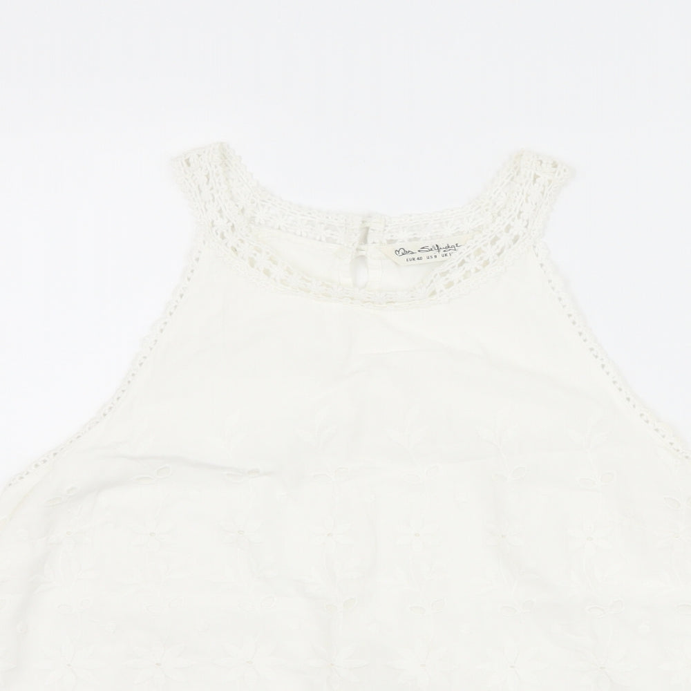 Miss Selfridge Womens White   Basic Tank Size 12