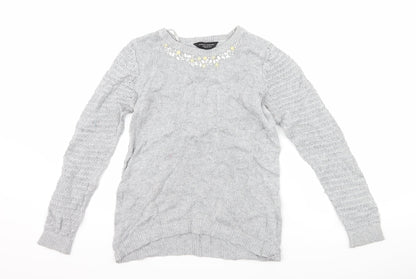 Additional front view of Dorothy Perkins women’s grey jumper, size UK 10