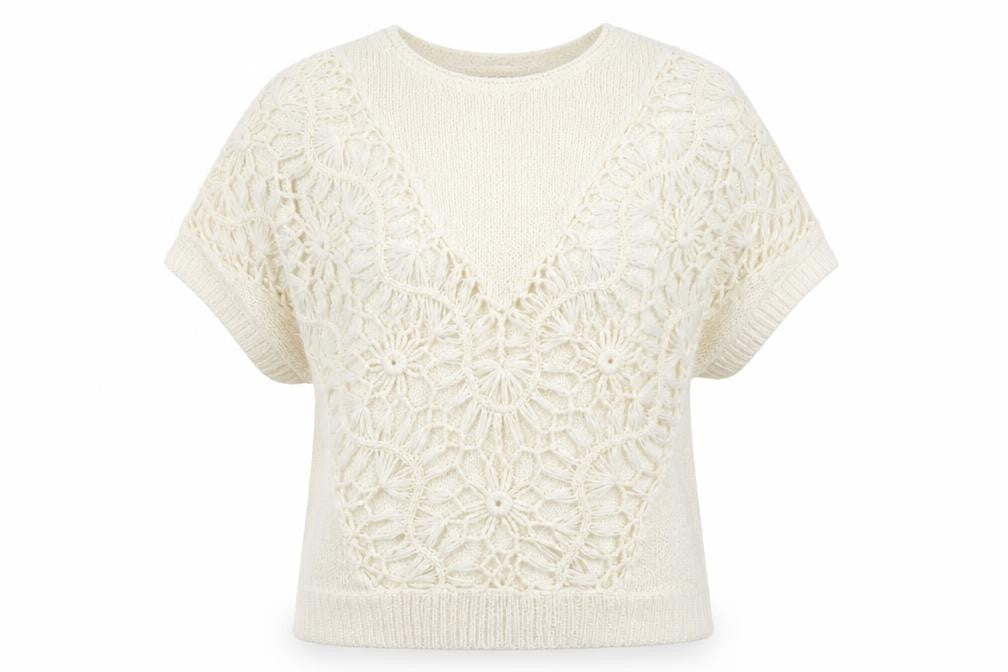 George Womens Beige Floral Knit Pullover Jumper Size M  - open front