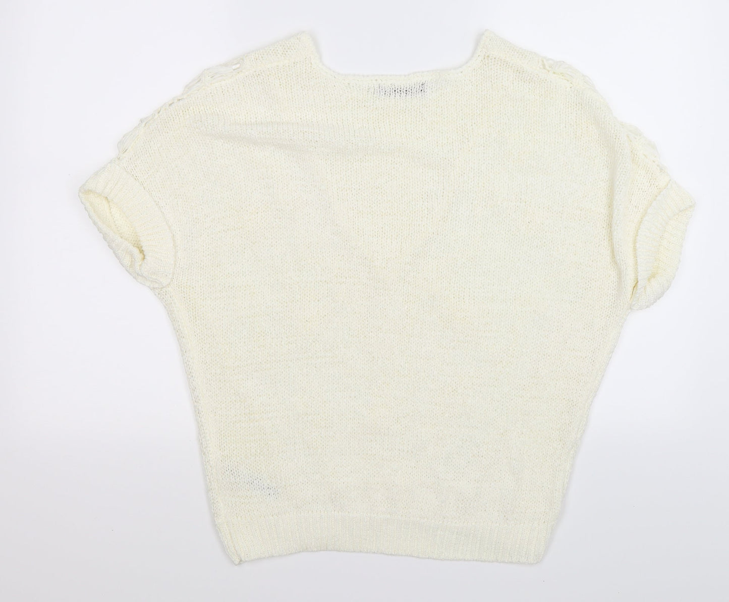 George Womens Beige Floral Knit Pullover Jumper Size M  - open front