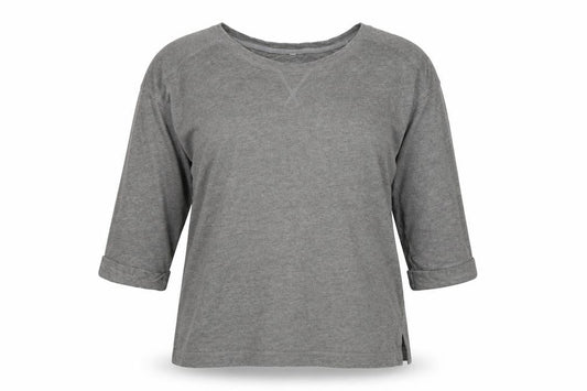 Front view of Marks & Spencer women’s grey knit jumper, size UK 14