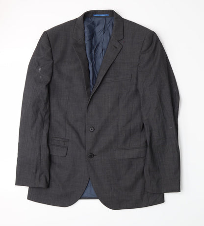 Additional front view of Next men’s grey jacket suit jacket, size 40