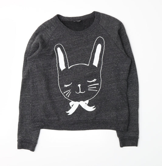 Topshop Womens Grey   Pullover Sweatshirt Size 8