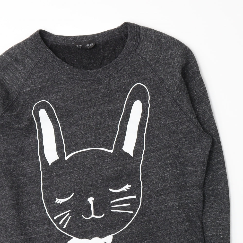 Topshop Womens Grey   Pullover Sweatshirt Size 8