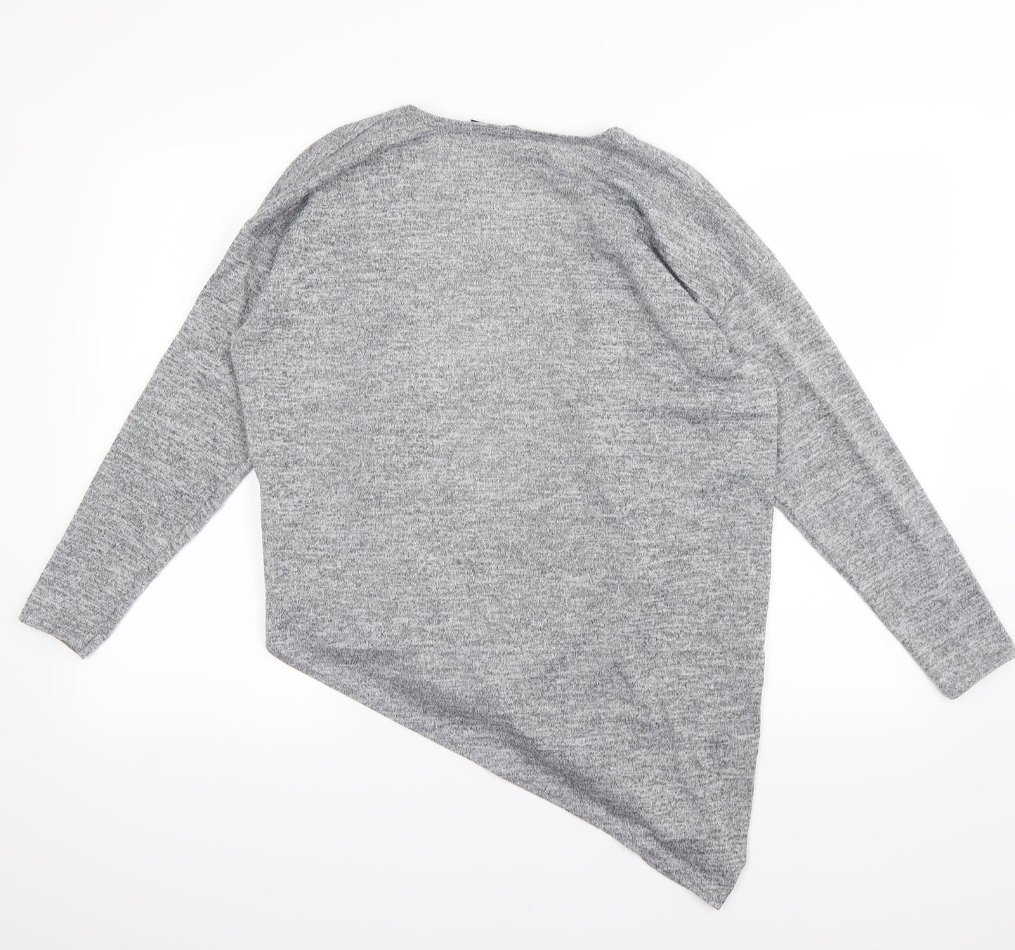 Boohoo Womens Grey   Wrap Blouse Size M