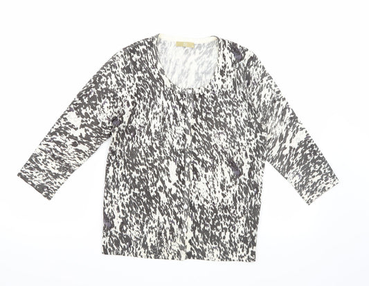 TU Womens Multicoloured Animal Print Knit Cardigan Jumper Size 10