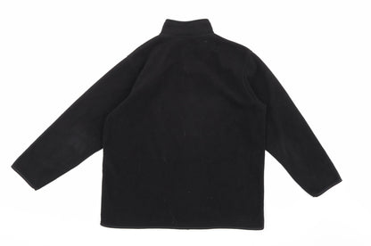 Back view of EWM women’s black fleece jacket, size UK 14