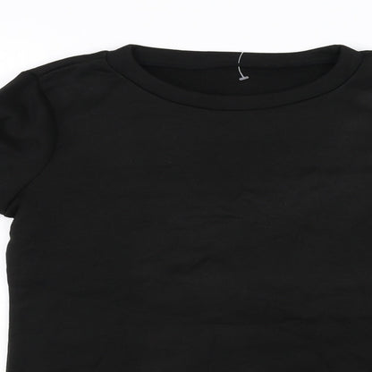 Close-up detail of Preworn women’s black jumper, size M
