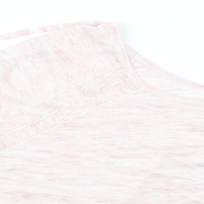 Close-up detail of Marks & Spencer women’s pink jumper, size UK 14