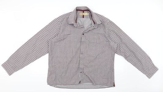collezione Mens Grey Check   Button-Up Size L
