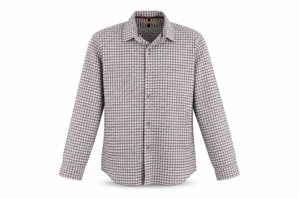 collezione Mens Grey Check   Button-Up Size L