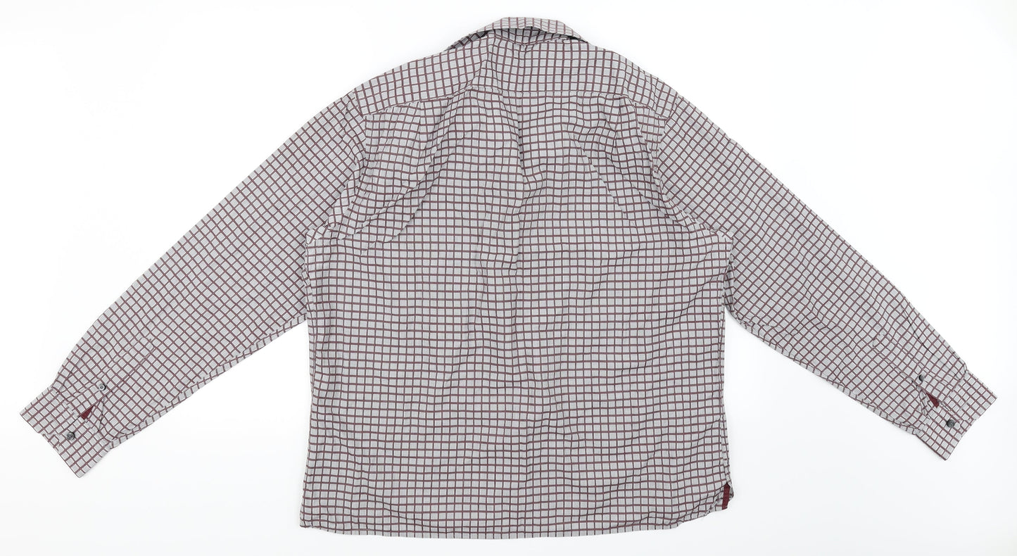 collezione Mens Grey Check   Button-Up Size L